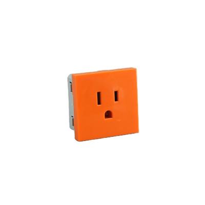 China Commercial 15A125V USA Plug Power Orange Electrical Socket Outlet American Standard Copper-Clad Core for sale