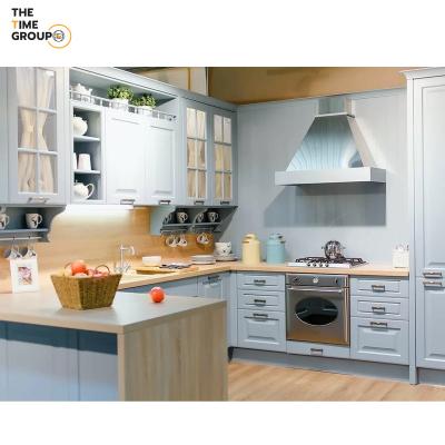 China Environment Friendly Modern Farmhouse Kitchens Gorgeous Blue Kitchen Cabinet for Home for sale