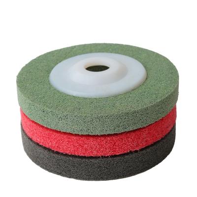 China Nylon Blowing Polishing Nonwoven Wheel 4 Inch 100x16mm Fiber Blowing Wheel for sale