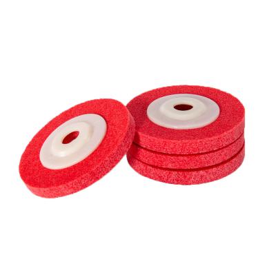 China Nylon Blowing Polishing Nonwoven Wheel 4 Inch 100x16mm Fiber Blowing Wheel for sale