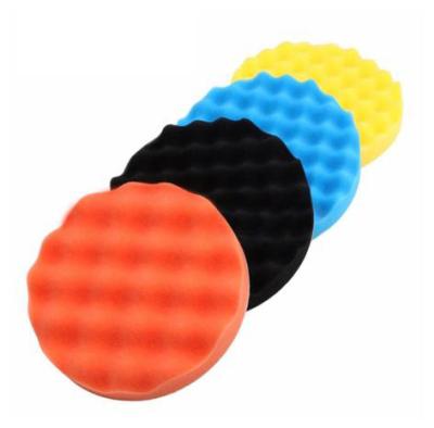 China Car Body Foam Auto Polish Pads Buffing Wheels Pads Pads Polishing Pads Car Sponge 5 Inch 125mm Bag Black Yellow Orange Blue White for sale