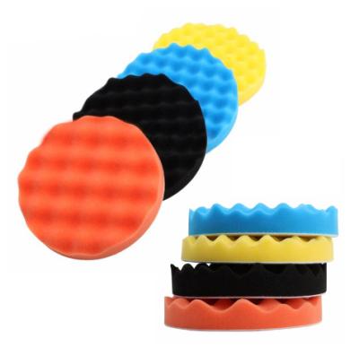 China Car Body Foam Polish Auto Buffing Pads Wheels Pads Polishing Sponge 5 Inch 125mm Black Yellow Bag Blue Orange White Car Pads Pads for sale