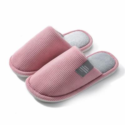 China Bedroom Comfortable Cotton Warm Home Winter Slippers For Men And Women for sale