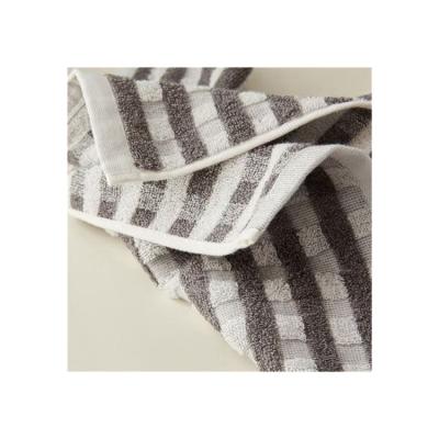 China Dark Gray QUICK DRY High Quality Design 100% Cotton Stripe Towel Super Absorbent 100% Cotton Towel for sale