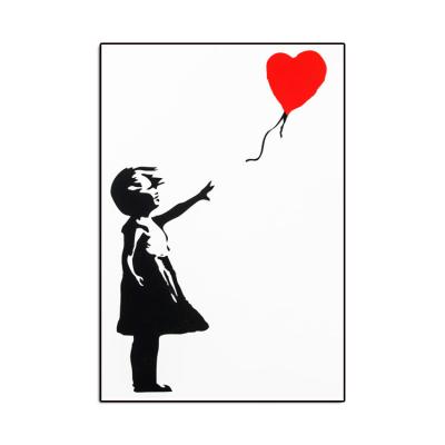 China 100% Best Selling Hand Painted Abstract Art Banksy Handmade Balloon Girl Famous Paintings for sale