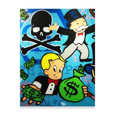 China 100% Alec Monopoly Oil Painting Pop Handmade Wholesale Hand Painted Art Canvas Painting Home Decor for sale