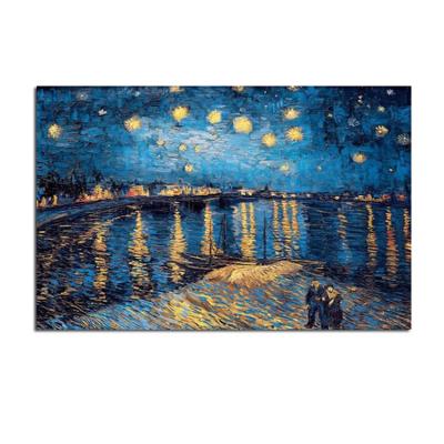 China 100% Handmade Reproduction Famous Van Gogh Oil Painting Famous Starry Night Over The Rhone Wall Decor for sale