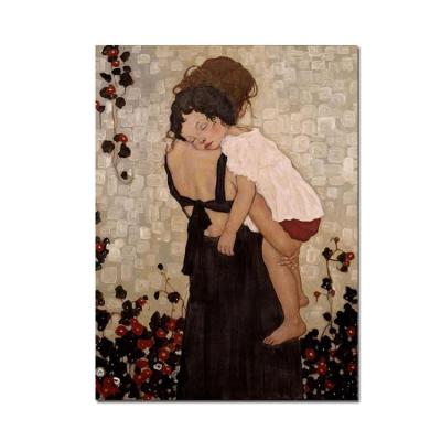 China 100% China Mother and Daughter Gustav Klimt Oil Painting Reproduction High Quality Hand Painted for sale