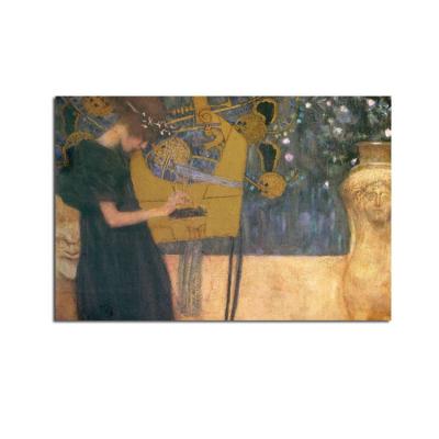 China Decorative Handmade Classic Gustav Klimt Music Abstract Oil Painting 100% Hand Painted Museum Quality Artist for sale