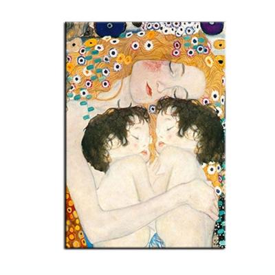 China 100% Hand Painted Famous Artist Gustav Klimt 100% Hand Painted Mother and Twins Portrait Painting for sale