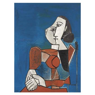 China 100% Hand Painted Abstract Figure Figure Picasso Retro Niche Decorative Painting Main Oil Painting for sale