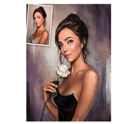 China New Popular Classic/Postmodern Art Hand Painted Modern Custom Portrait Painting Photo To Painting for sale