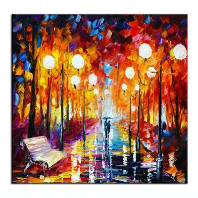 China Wholesale Hand Painted Contemporary Square Abstract Colorful Landscape Decorations For Home Luxury for sale