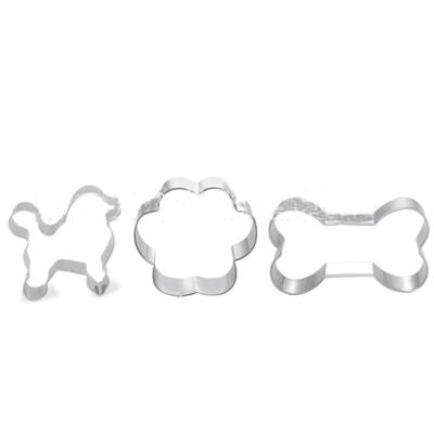 China Disposable 3pcs Premium Dog Paw Dog Bone Cookie Cutter Set for sale