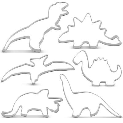 China 6 Pcs Large Disposable Dinosaur Cookie Cutters Set For Kids for sale