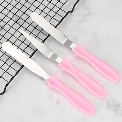 China Premium Stainless Steel Disposable 3 Piece Cake Icing Spatula Set for sale