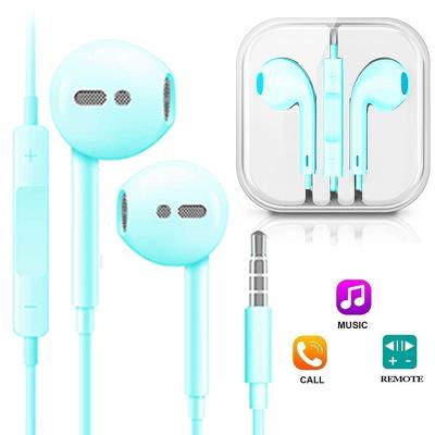 China In-ear Earbuds Wired Earphone Accessories For Iphone 12 11 8 7 5 3.5 Mm White Handsfree Earphone With Packing Case for sale