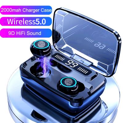 China Mini Comfortable Fit Earphones f9 TWS 5.0 Radio Earbuds Earphone With 2000mAh Charging Sports Gaming Headset With LED Display Earphone for sale