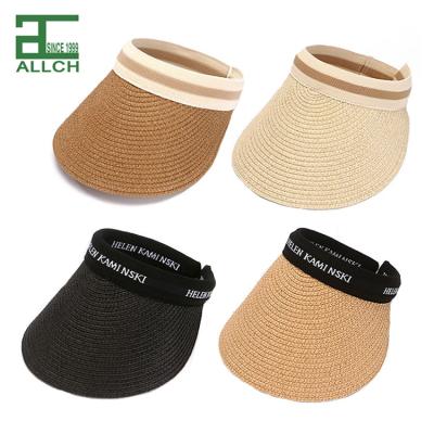 China Spring and Summer Sales ALLCH 2022 Women Summer Outdoor Fashion Wholesale Hot Beach Foldable Straw Hat Straw Visor Hat Open Top for sale