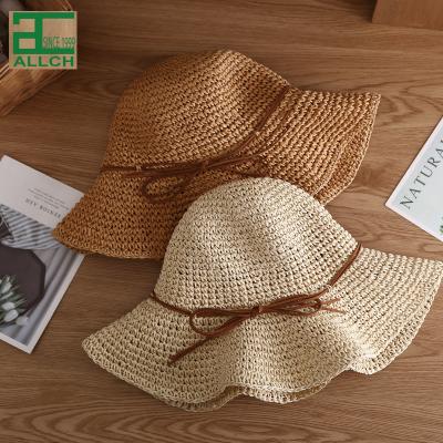 China ALLCH Beach Wearable Women's Straw Hats Beach Sun Hat Sun Hat With Bowknot Good Quality UPF Summer Hats for sale