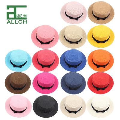 China Wholesale Cheap Multi Color Options Luxury High Quality Bao Straw Wide Brim Boater Beach Sun Hat Women Summer ALLCH 2022 for sale