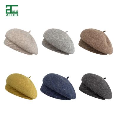 China ALLCH style winter fashion solid color European and American hat for women French style ladies beret covers outdoor hat for sale