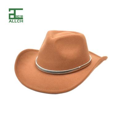 China ALLCH RTS Unisex Wide Brim Plain Color Women Men Eco-Friendly Imitate Wool Fedora Band Panama Fedora Felt Hat High Quality Metal Chain for sale