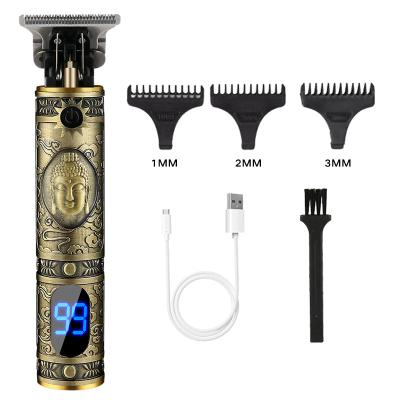 China Safety Gift Box LCD Display Cordless Professional Rechargeable 18500 Battery Electric Hair Cutting Clippers Buddha Set Hair Cut Machine for sale