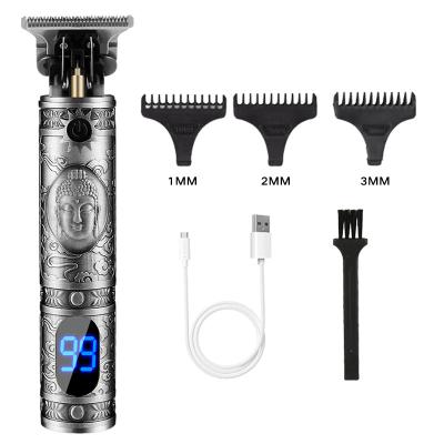 China 18500 Professional Rechargeable Battery Silver Electric Buddha Safety Hair Clippers Cordless Men's Hair Clippers for sale