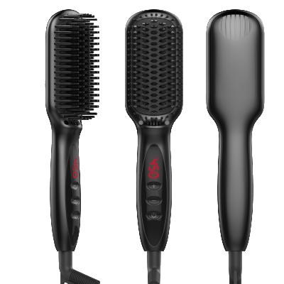 China Excellent Quality Home Men Beard Hair Straightener Electric Sweep With Anti-Scald Feature Fast Hair Straightening Iron Comb Brush for sale