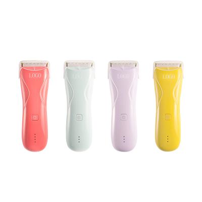 China Safety Rechargeable Kids Waterproof Clippers Thick Ceramic Blade Mute Non-metal Touch Pad Silicone Custom Baby Hair Trimmer for sale