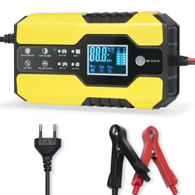 China Pulse Repair Lead Acid Battery Charger 12V 6A Motorcycle Car Battery Charger 12V Charger LCD Display TS-XFQ1208 for sale