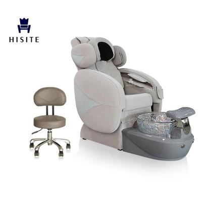 China Modern Luxury Durable High End Hisite Gray Full Body Spa Massage Manicure Sillones Para Pedicure Chair for sale