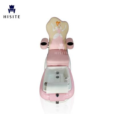 China Modern Luxury Durable Hisite Pink Princess Children Princess Nail Salon Foot Spa Kids Pedicure Chair for sale