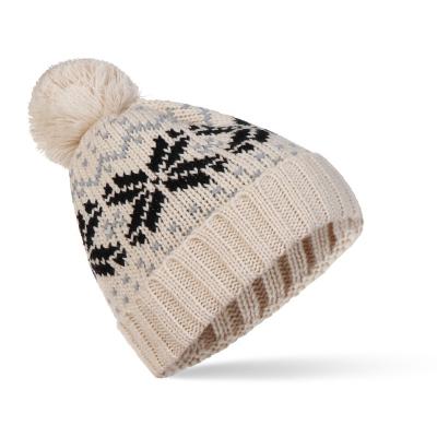 China 2022 COMMON Winter Hat Christmas Outdoor Thermal Snowflake Knitted Hat for sale