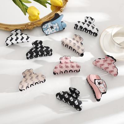 China 2022 New Retro Cowboy Hair Decoration Hat Acrylic Hairpin British Style Hair Claw Clip for sale