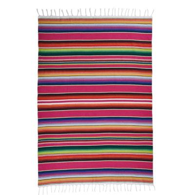 China Mexican Folded Table Flag Party Cover Mexican Indian Handmade Rainbow Blanket for sale