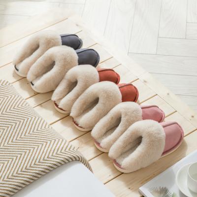 China 2022 fashion trend suede cotton slippers home warm thick wool slippers for men and women for sale