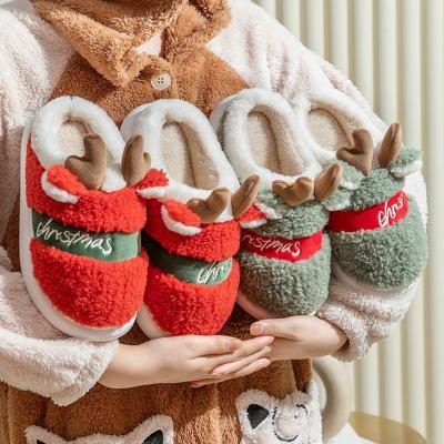 China Cute Christmas Home Soft Fluffy Slippers Slippers Fashion Trend Winter Plush Slides Slippers for sale