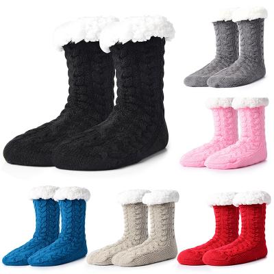 China Anti-slip floor bumps winter velvet thickened warm slipper bumps household adult socks for sale