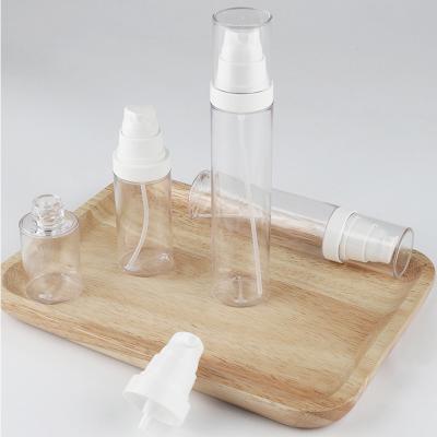 China LOW MOQ 60ml Petg Cosmetic Flat Head Transparent Plastic Cosmetic Packaging Spray Bottle for sale