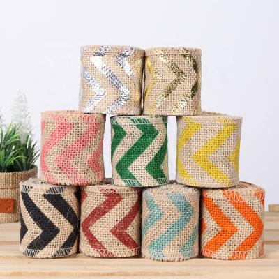 China Gift Jute Bud Ribbon Linen Roll Christmas Craft Wedding Decoration Accessories Color Hemp Rope for sale