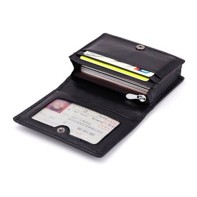 China Fashion Business Card Holder Case Sheepskin Leather Real Soft Leather High Quality Black Factory Price Credit Card Holder for sale