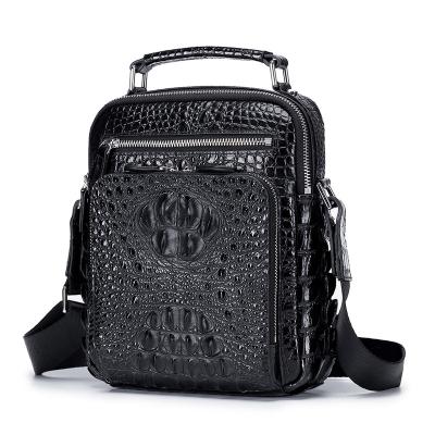 China 2021 new foreign trade business travel bag men's shoulder bag high quality crocodile leather pattern men's vertical bag messenger bag for sale