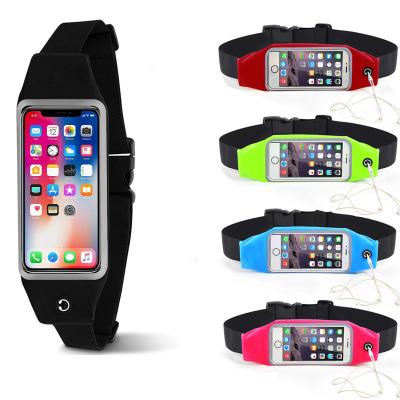 China Waterproof and anti-theft waist bag outdoor sports water proof touch screen mobile phone bag for men and women running bag belt for sale