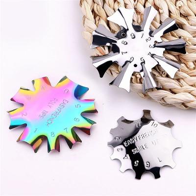 China 12 Styles Nail Art DIY Pro Easy French Smile Cut Nail Edger V Line Cutter Almond Design Nail Stencil Styling Mold French Manicure Tools for sale