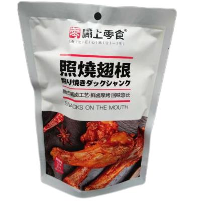 China Wholesale 90g Teriyaki Wing Root Snacks Net Mouth Snack Red Duck Meat Snacks Duck Wing Root Normal Spicy Cooked Food for sale