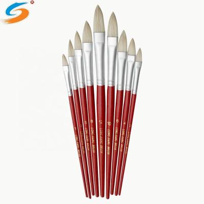 China High Quality Pure Pig Hair Oil Painting Chongqing Handle Oil Painting Acrylic Paint Wooden Set for sale