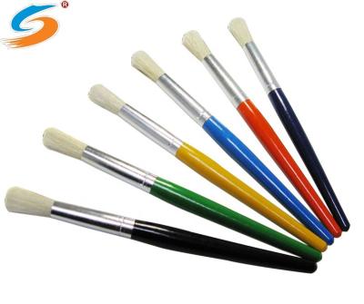 China Round Oil Painting Pig Hair Color Wooden Handle Oil Painting Brush Set for Painting for sale