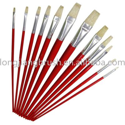 China Oil Painting Wholesale Stationery Flat Bristle Paint Brush For Oil And Acrylic Painting for sale